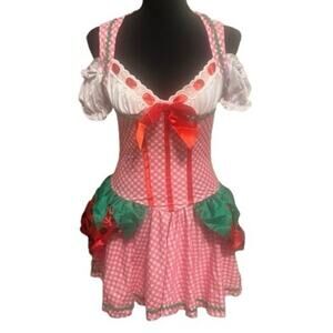 LEG AVENUE STRAWBERRY COSTUME COSPLAY DRESS - SMALL (4 - 6)